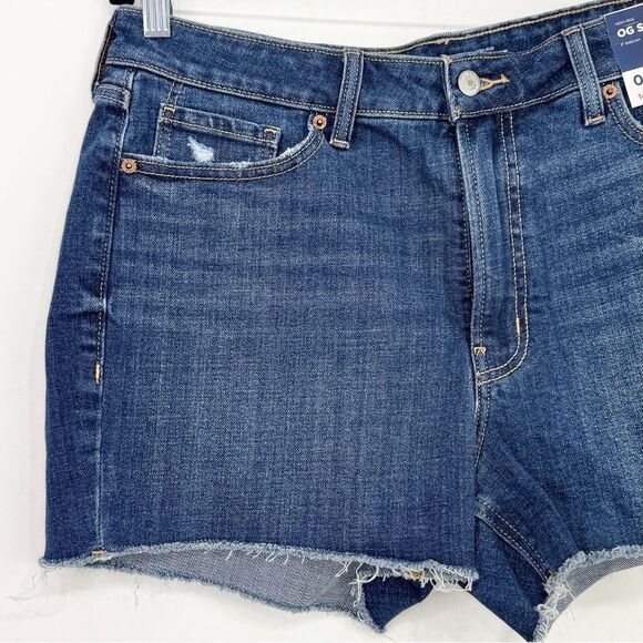 Old Navy OG Straight Secret Smooth Pocket High Rise Mid Wash Denim Shorts NEW - Picture 4 of 15